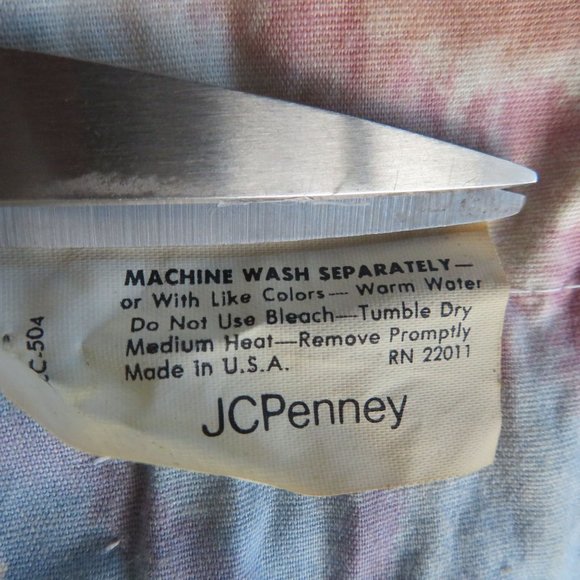 Vintage 80s JC Penny Blouson Valance Window Curtain Pink Blue 23 x 87 USA Made - Picture 4 of 8